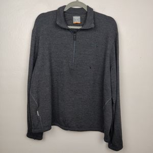 Icebreaker Men’s 100% Merino Wool Gray 1/4 Zip Sweater Jacket Size Large